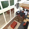 Overhead shot, view of the loft (loft is large enough for 2 beds)