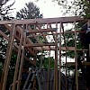Another angle. You can see the temporary blocking that was *supposed* to form a track to keep the overhang in place while we pushed it out into position...