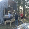 We built a temporary platform in the morning to make the install easier.